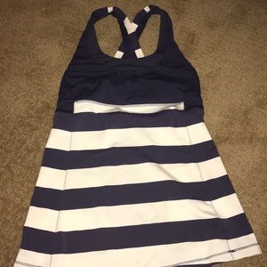 lululemon striped cross back tank top